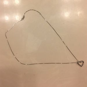Sterling silver heart necklace with diamond