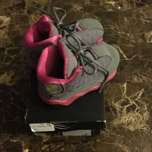 Toddler Girls Gray/Pink Jordan's