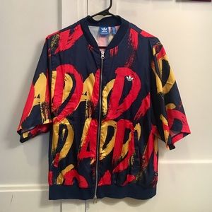 Adidas graffiti short sleeve zip up