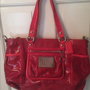 Coach Ruby Red Patent Leather Tote