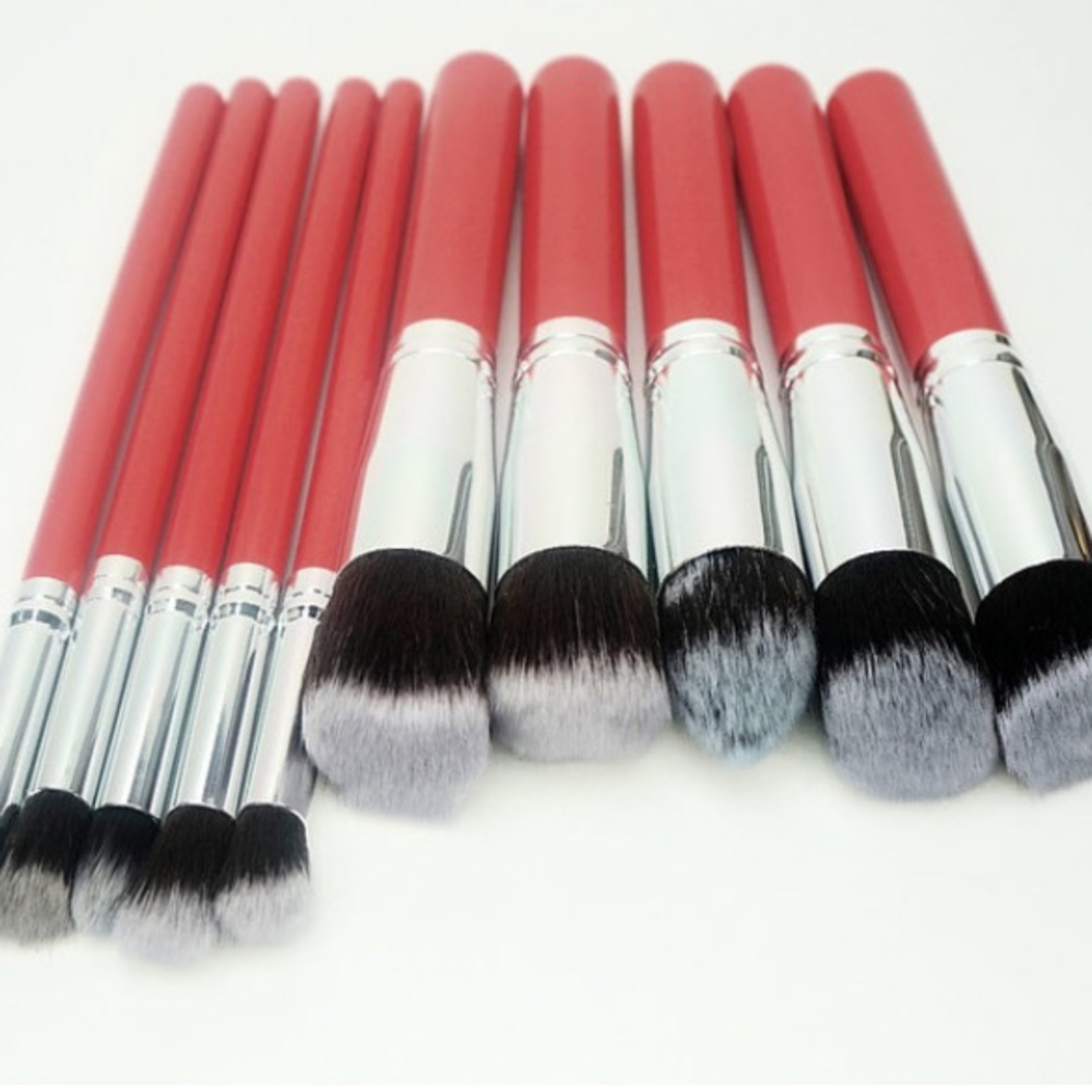 Wongcosmetics.com 10 pc makeup brush set in Pink