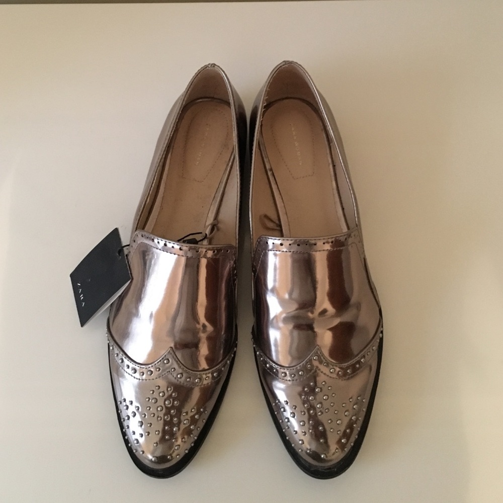Zara Metallic loafers