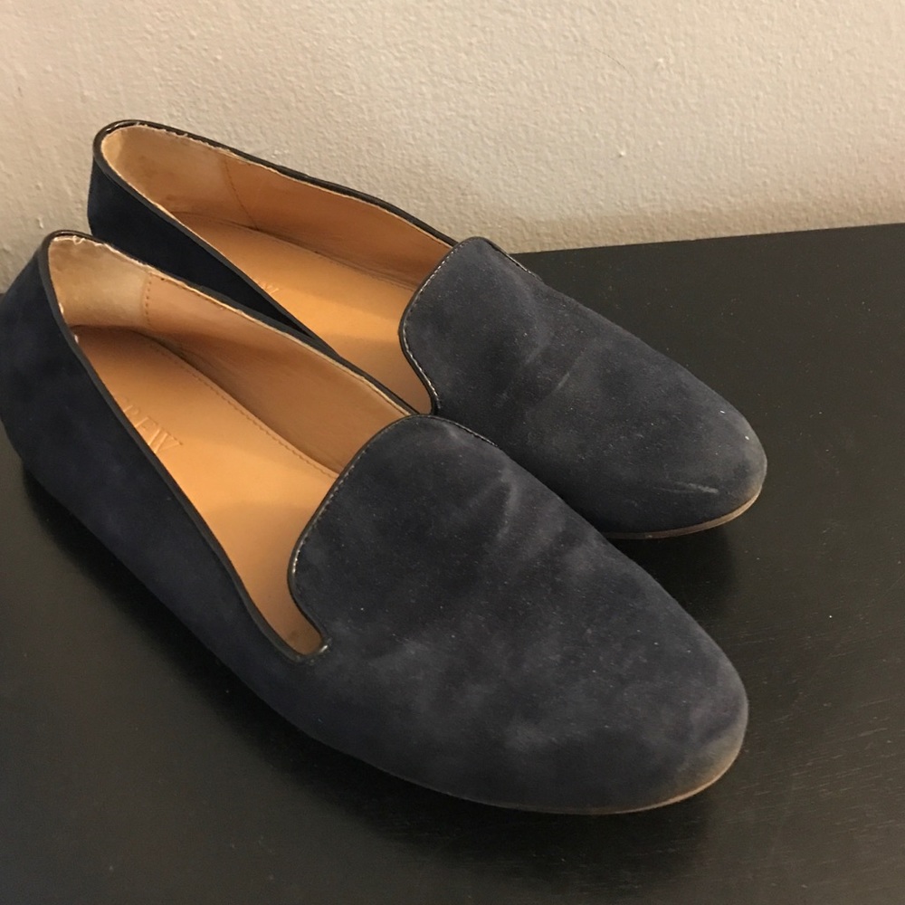 Navy Suede J. Crew Loafers