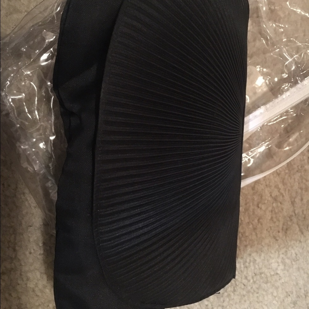 Black Satin Fan Style Clutch