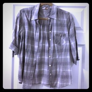 C&C California Grey Button-down Top
