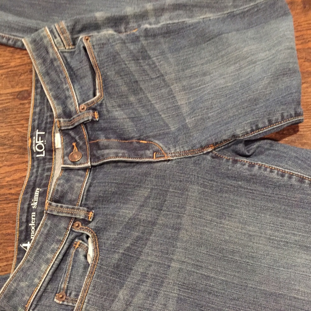 Loft Whiskered Dark Blue Modern Skinny Jean