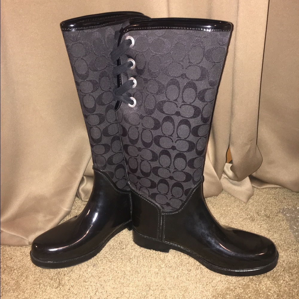 Coach rain boots, fits like size 9