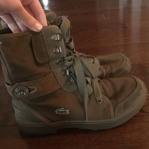 Hunter green Lacoste army boots
