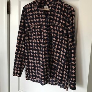 Gap fitted boyfriend popover in elephant print szM