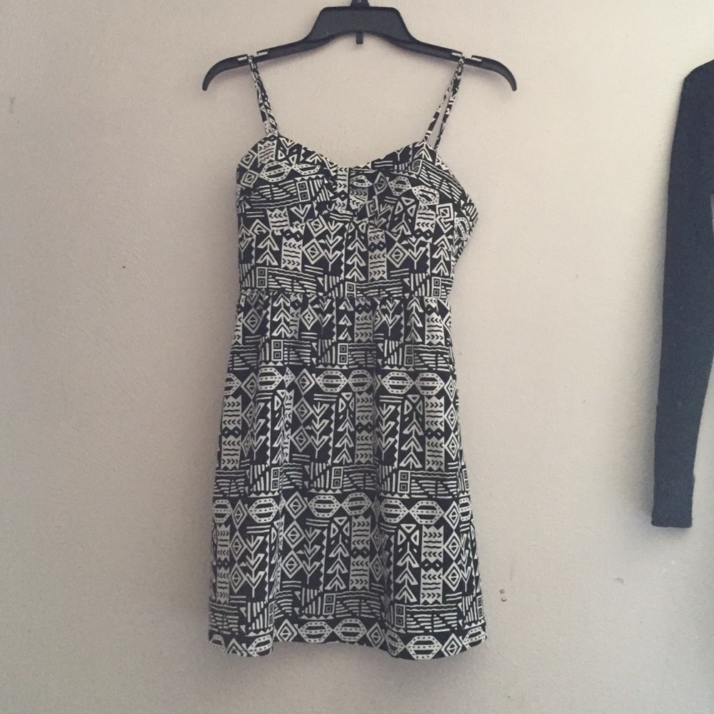 Forever 21, black and white tribal print dress.