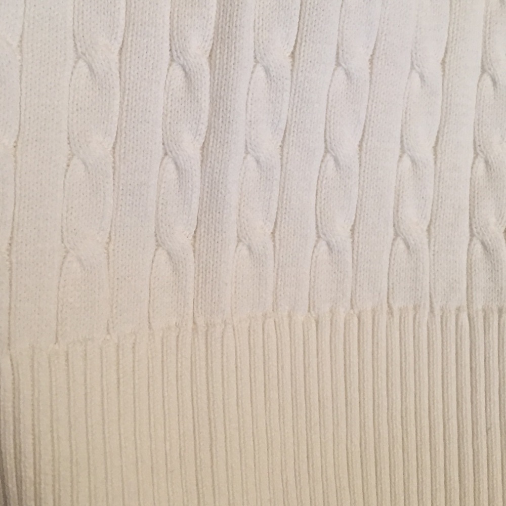 White Cable Knit Short Steve Sweater - Picture 2 of 3