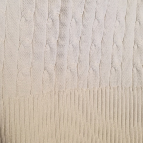 White Cable Knit Short Steve Sweater - Picture 2 of 3
