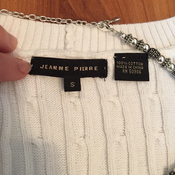 White Cable Knit Short Steve Sweater - Picture 3 of 3