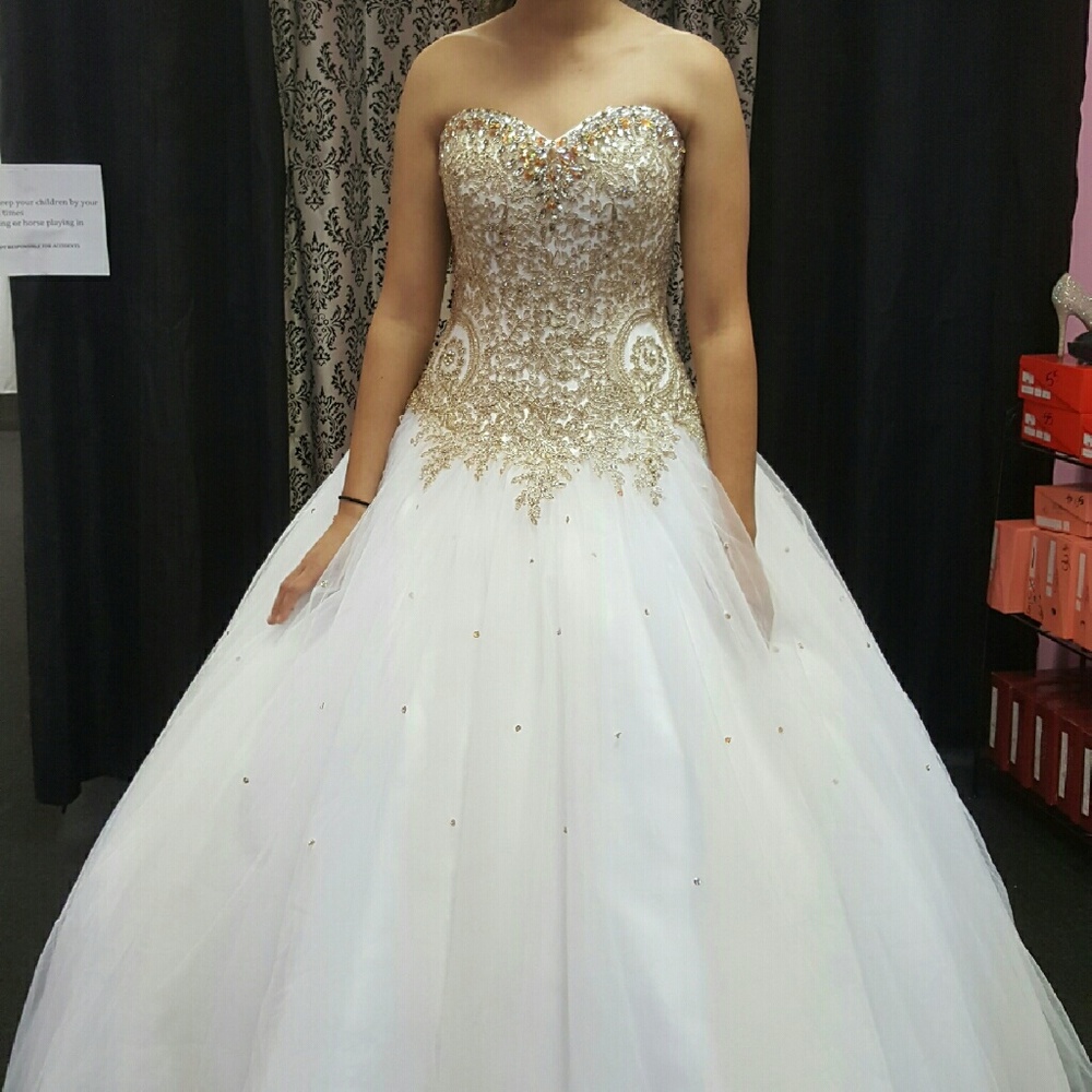 White/Gold Ball Gown