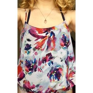 Floral crop top blouse