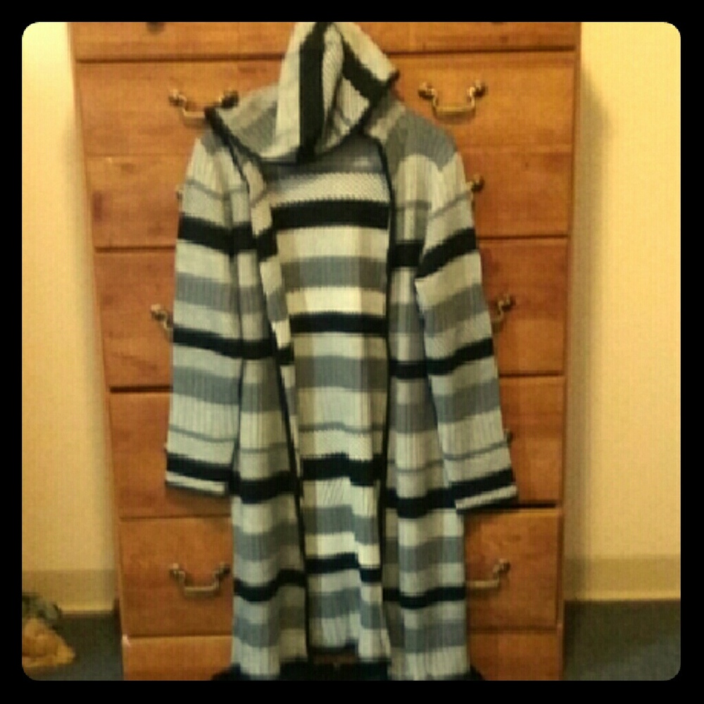 Striped Long Cardigan