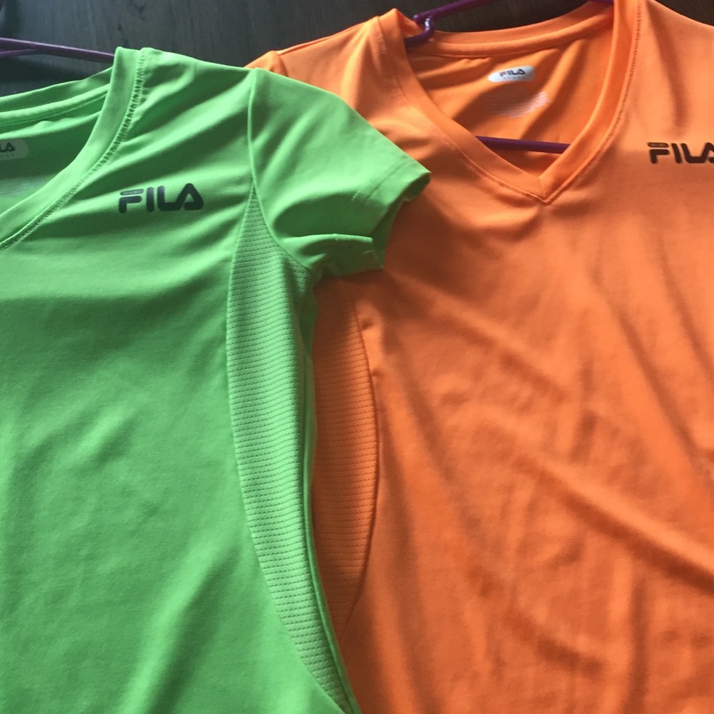 Set of two kids Fila sport v-neck tees.