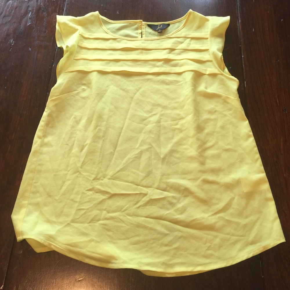 Jack by BB Dakota yellow flutter sleeve blouse