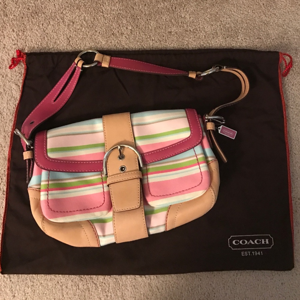 Soho flap Coach handbag with dust bag
