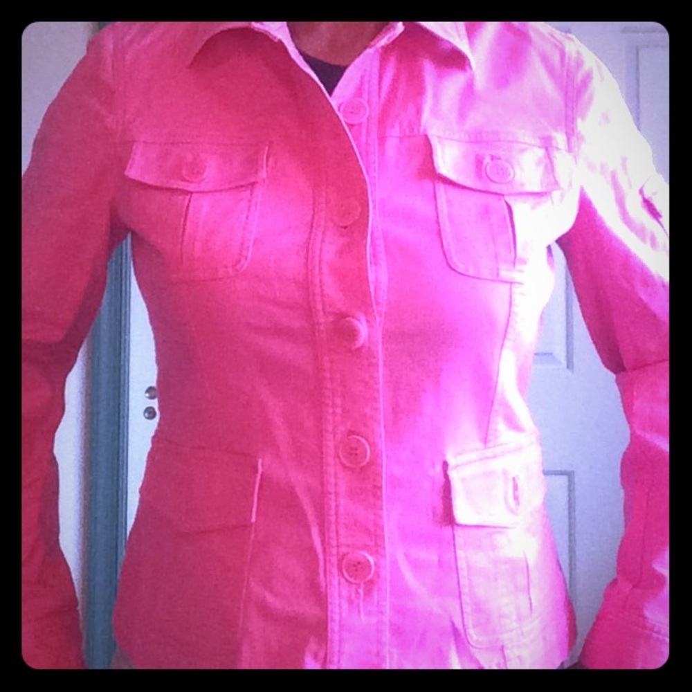 Jones New York Pink Jean Jacket Size Medium