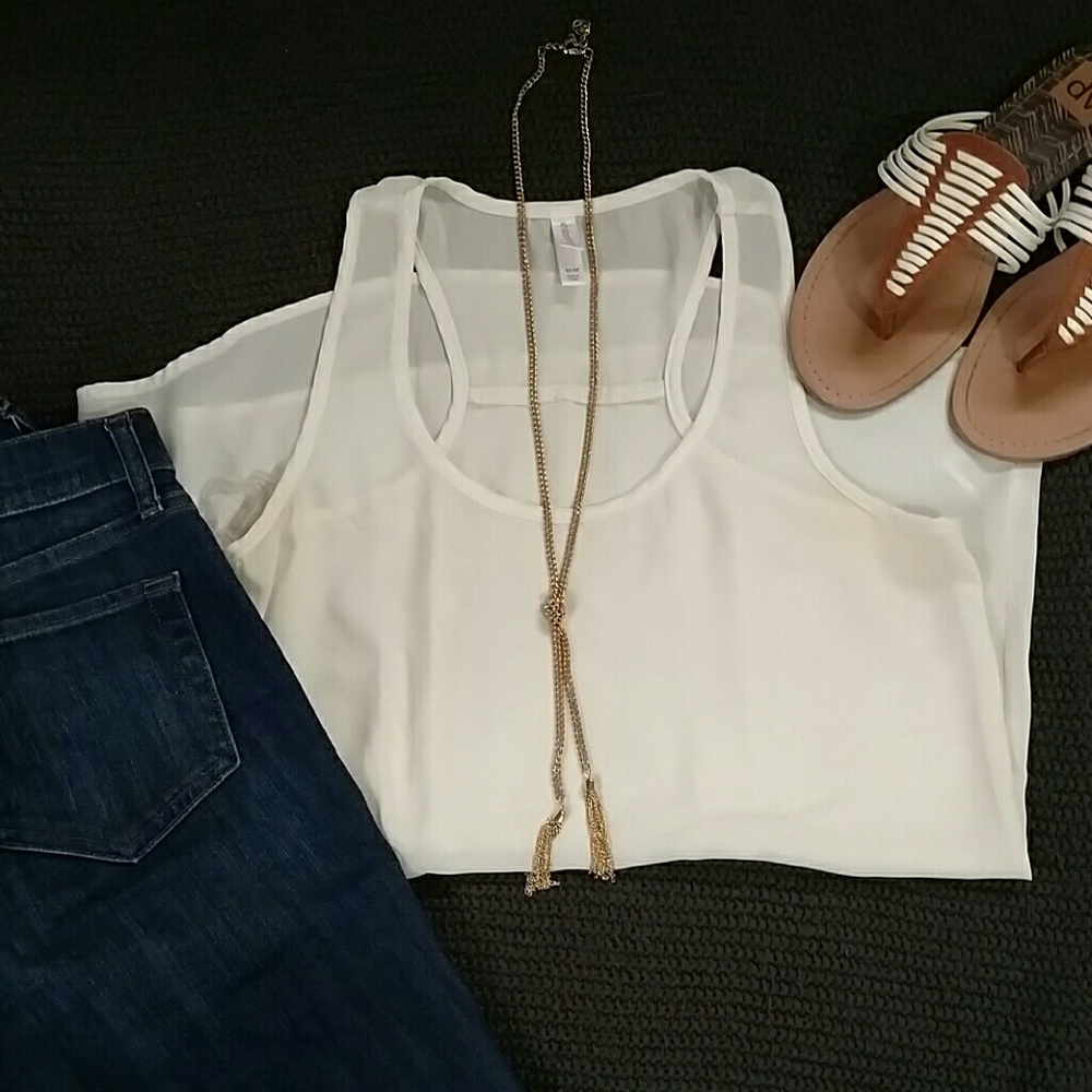 White Sheer Xhilaration Tank