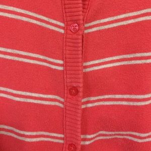 Orange white striped cardigan