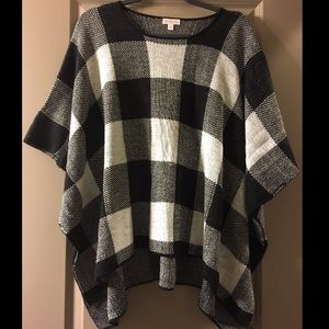 Buffalo Check Sweater Poncho