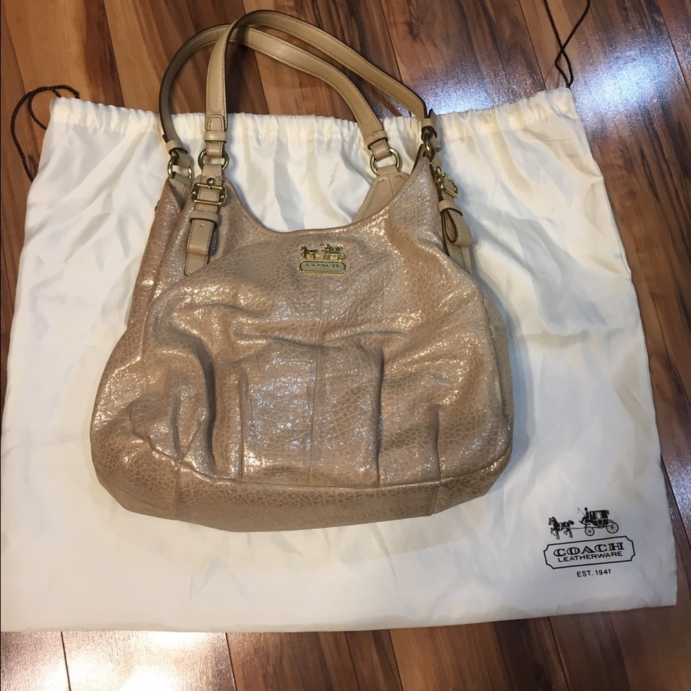Cream/gold Coach hobo