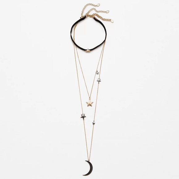 Star and moon chocker necklace - Picture 2 of 4