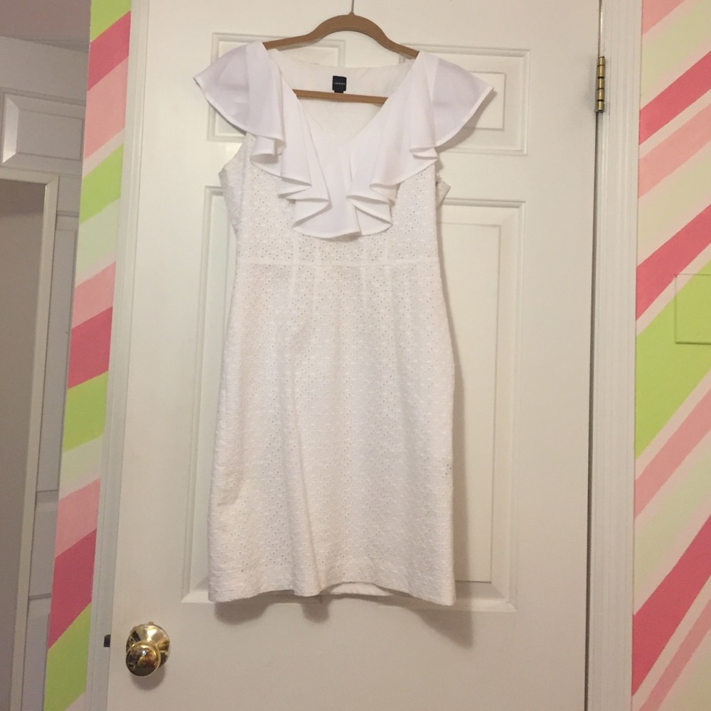 Chequer white dress