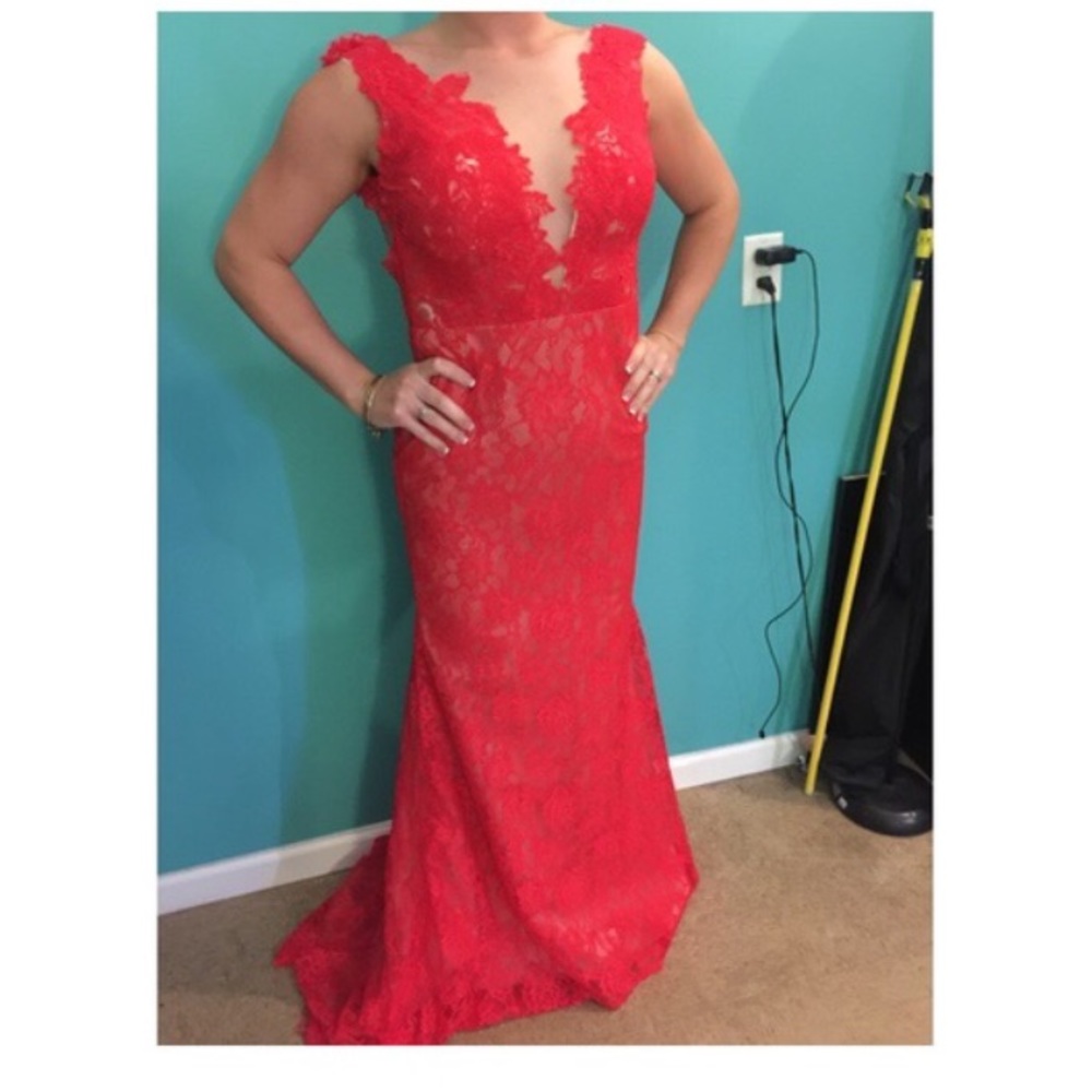 Gorgeous red lace gown