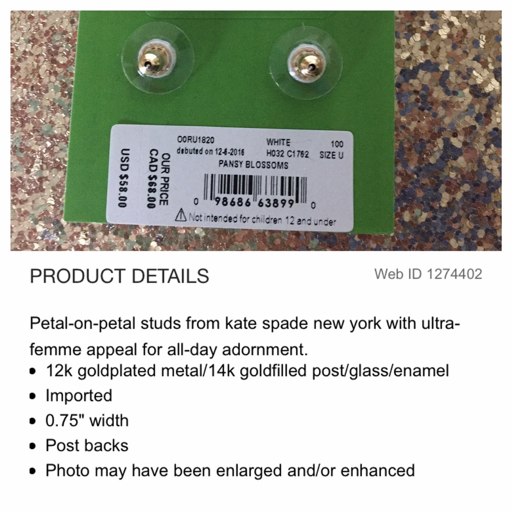 SOLD❤️Kate Spade ♠️ Pansy Blossom Studs - Picture 2 of 4