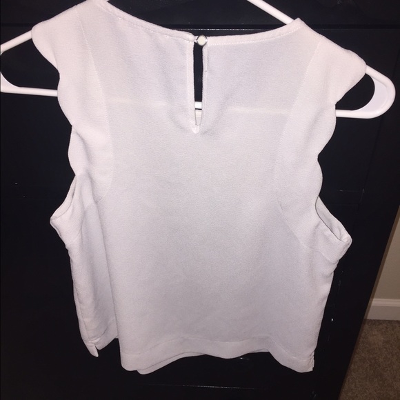 White Ruffled Sleeve Tank Top - Picture 2 of 2