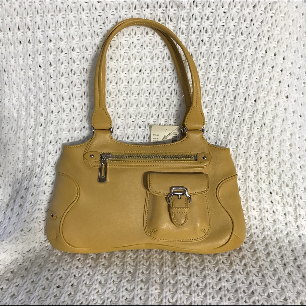 cole haan 90s yellow mustard shoulder bag