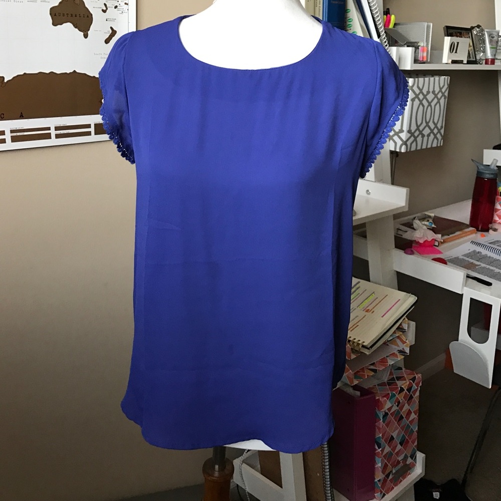 NWOT Beautiful Deep Blue Blouse