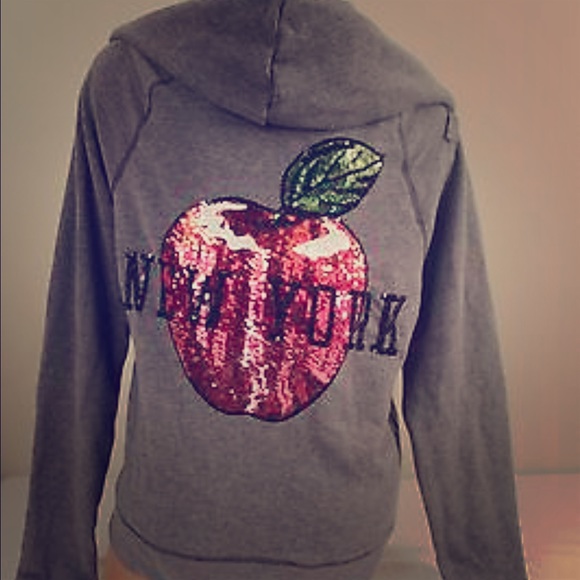 PINK Victoria's Secret Tops - Sequin PINK "New York" Hoodie