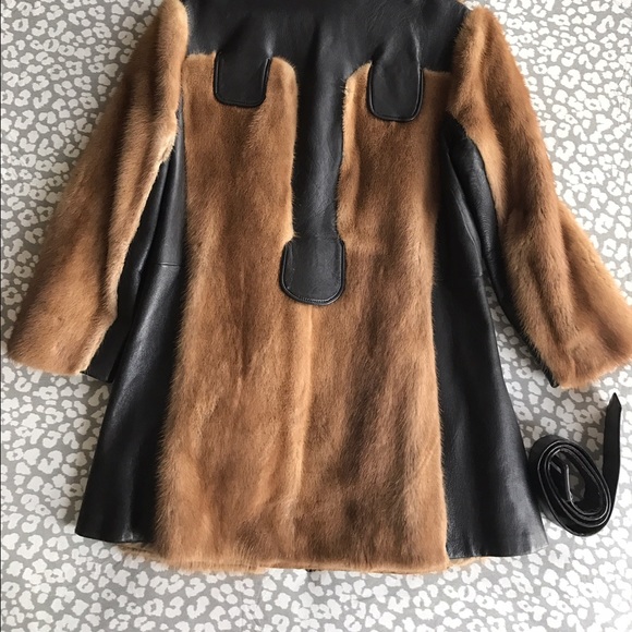 Mink and leather coat . - Picture 4 of 4