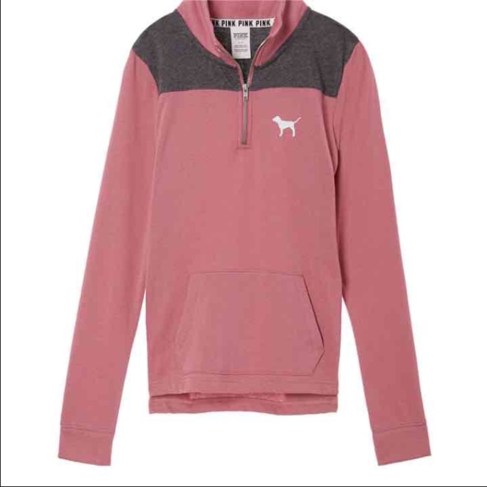 Soft begonia quarter zip