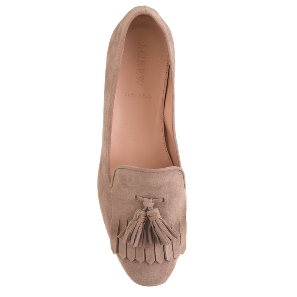 J Crew Darby Tassel Loafers Tan Size 10