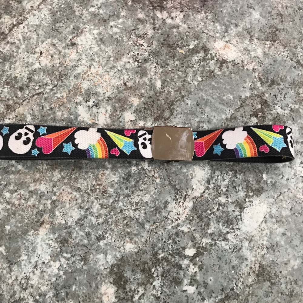 Soft skull hearts stars and rainbows belt