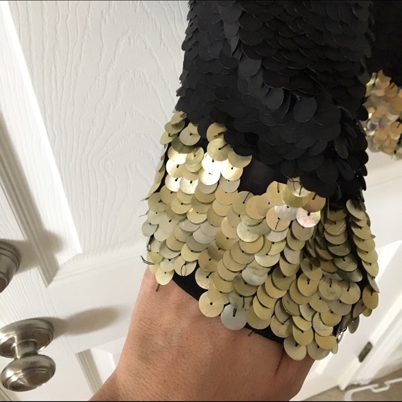 Phillip Lim sequin black gold dress mini 8 - Picture 3 of 4