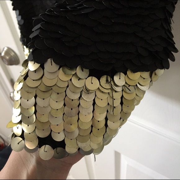 Phillip Lim sequin black gold dress mini 8 - Picture 4 of 4
