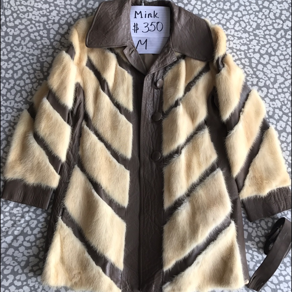 Leather and mink coat.