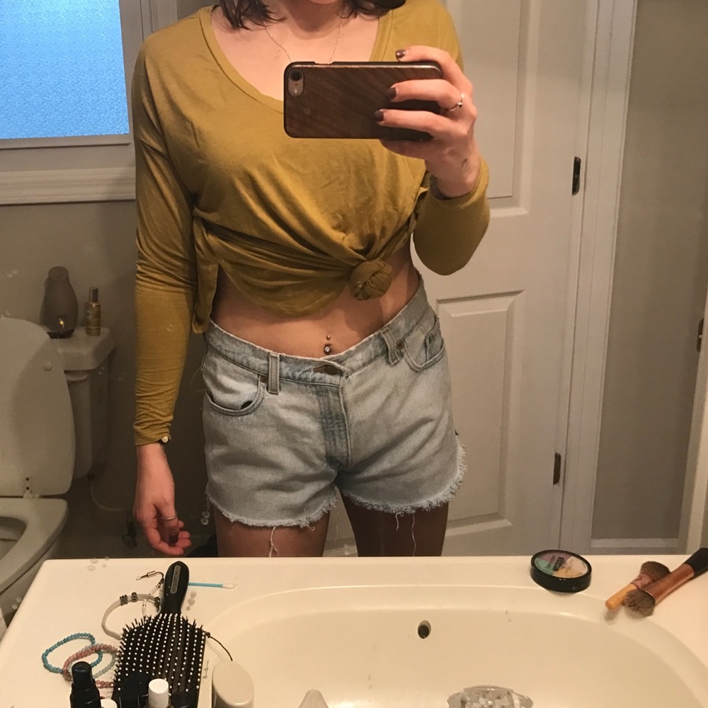 vintage jean cut off shorts