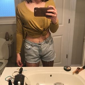 vintage jean cut off shorts