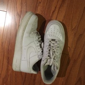 Triple white Air Force ones