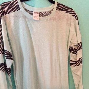 Long sleeved tee with zebra detail from PINK.