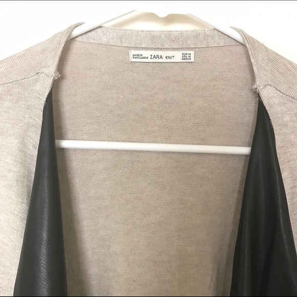 Zara Jacket Coat with Faux Leather Lapel - Picture 4 of 5