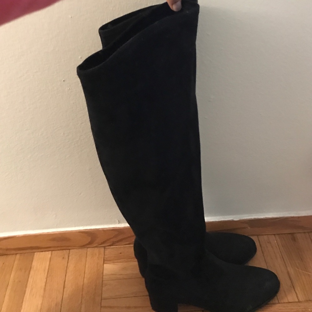 H&M Black Suede Over-the-Knee Boots