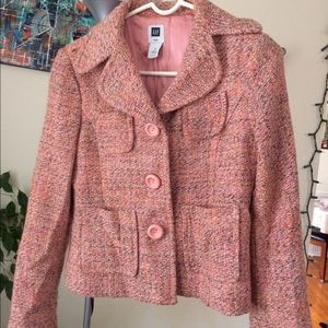 Gap pink hounds tooth blazer